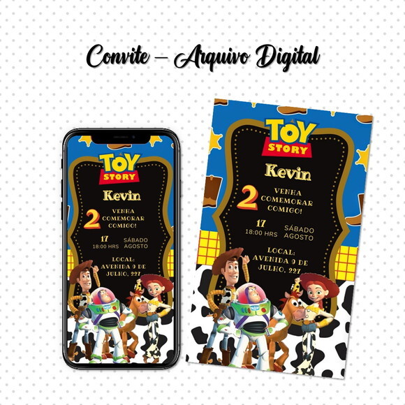Convite Digital Toy Story Disney