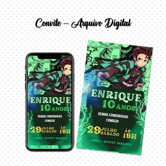Convite Digital Tanjiro Kamado