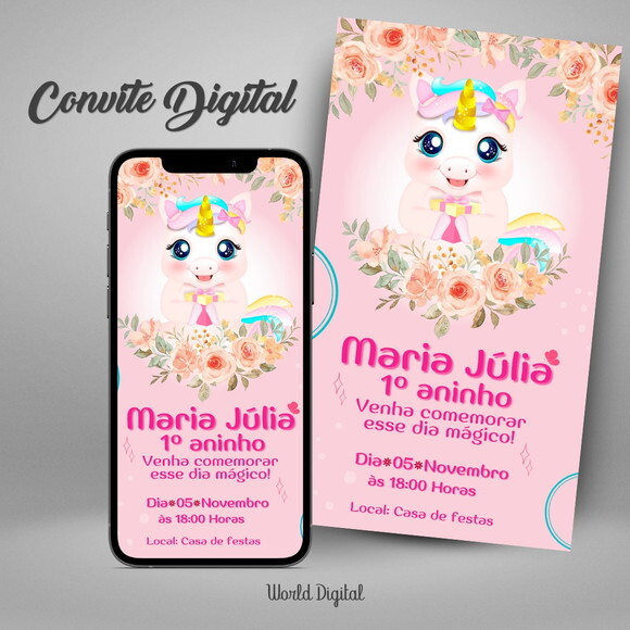 Convite Digital Unicórnio 01