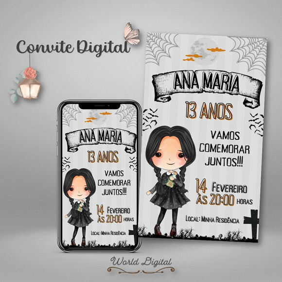 Convite Digital Wandinha Addams 01