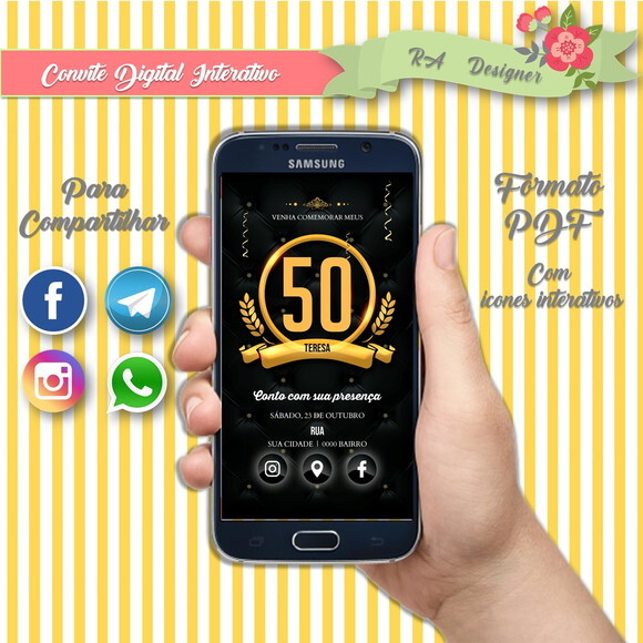 Convite Interativo Bodas de Ouro