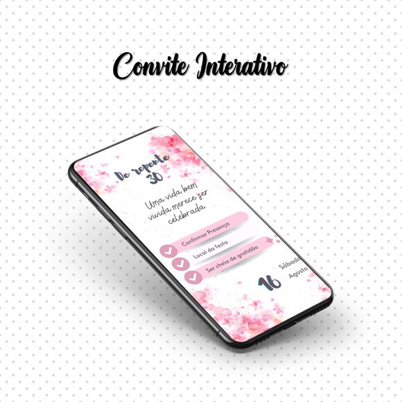 Convite Interativo de Repente 30 - Adulto Feminino