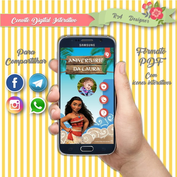 Convite Interativo Moana