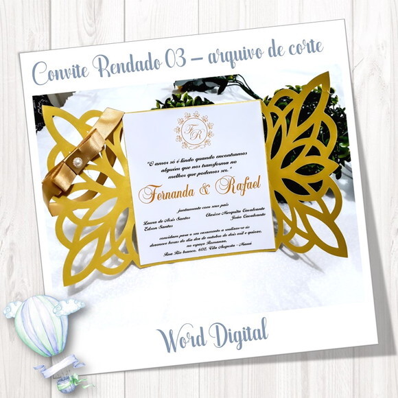 Convite Rendado - Arquivo de Corte Studio 03