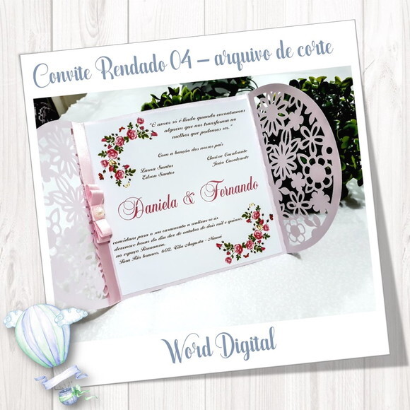 Convite Rendado - Arquivo de Corte Studio 04