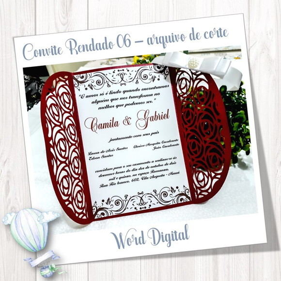 Convite Rendado - Arquivo de Corte Studio 06