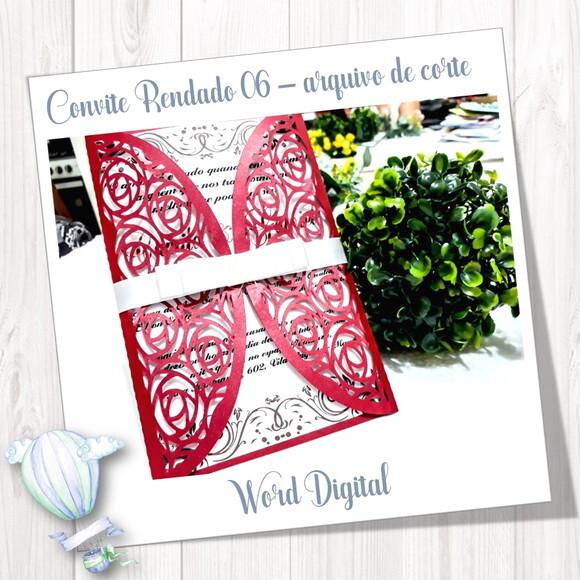 Convite Rendado - Arquivo de Corte Studio 06