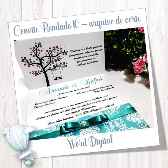 Convite Rendado - Arquivo de Corte Studio 10