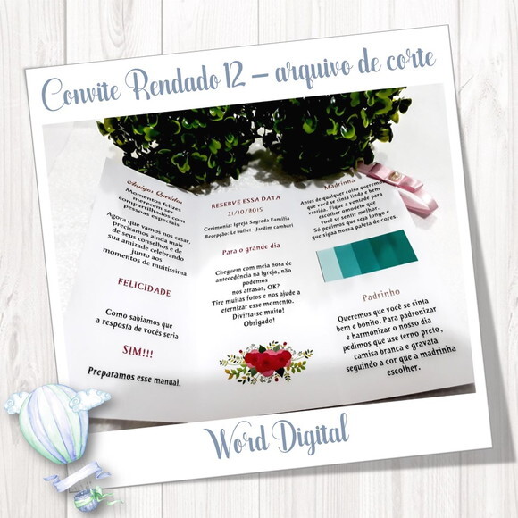 Convite Rendado - Arquivo de Corte Studio 12