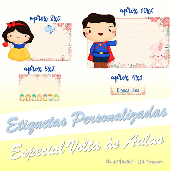 Etiquetas Escolares Personalizadas - Branca de Neve