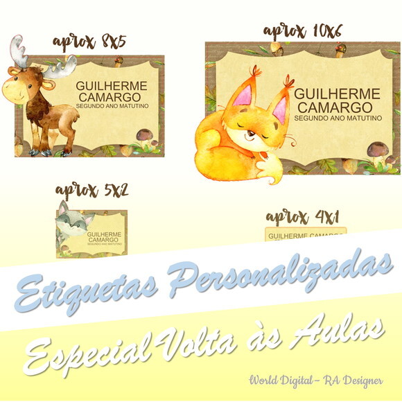 Etiquetas Escolares Personalizadas - Bosque Meninos