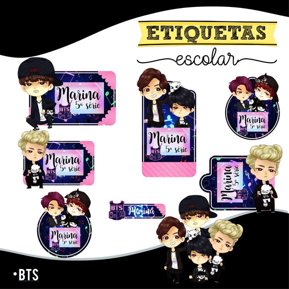 Etiquetas Escolares Personalizadas - BTS