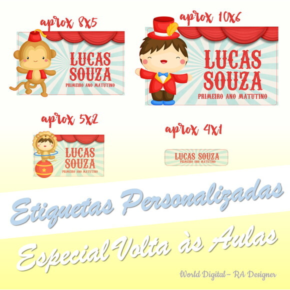 Etiquetas Escolares Personalizadas - Circo