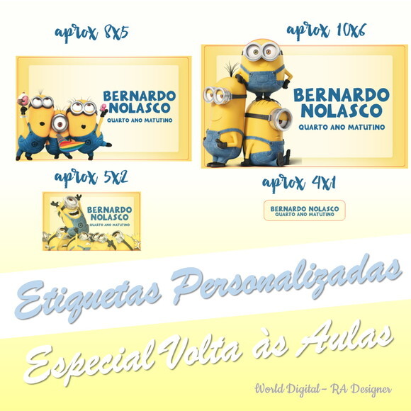 Etiquetas Escolares Personalizadas - Minions