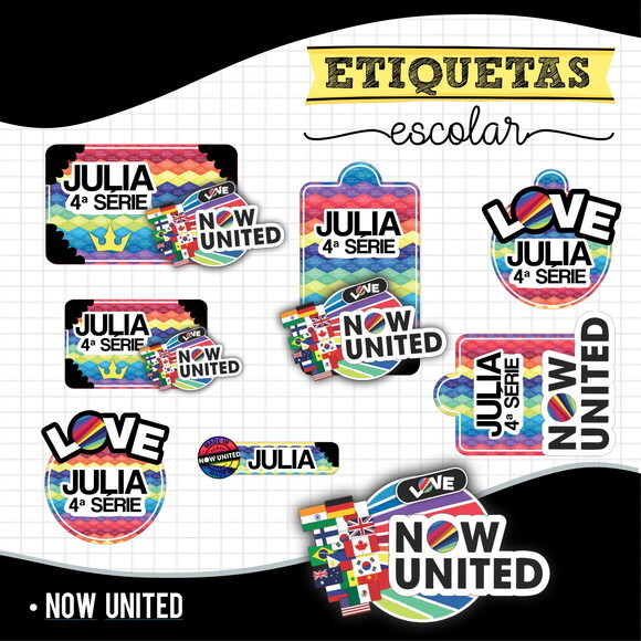 Etiquetas Escolares Personalizadas - Now United