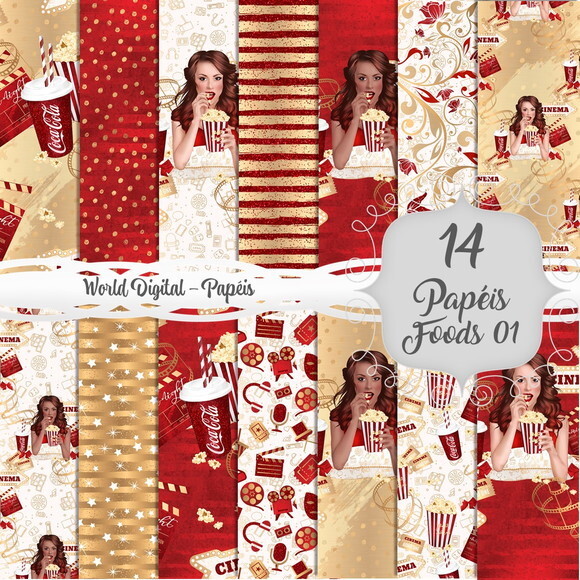 Kit Arquivo Digital - Papéis Foods 01