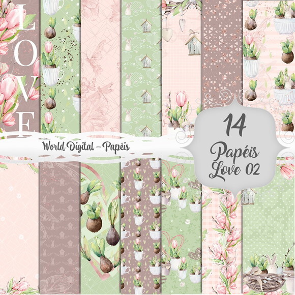 Kit Arquivo Digital - Papéis Love 02