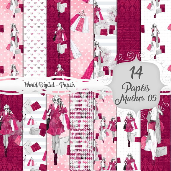Kit Arquivo Digital - Papéis Mulher 05