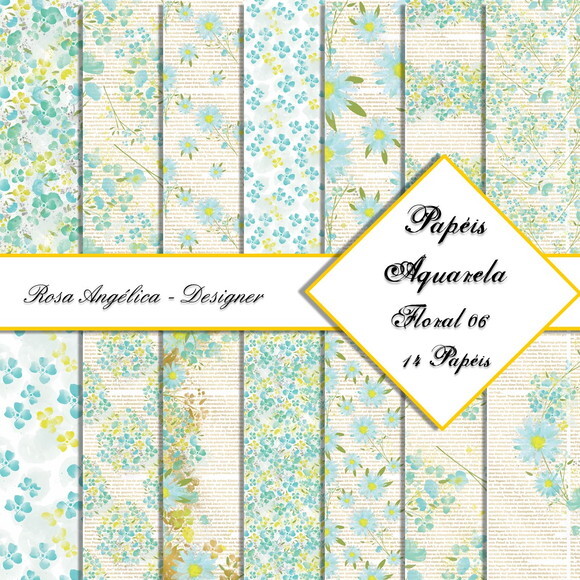 Kit Arquivo Digital Aquarela - Floral 06