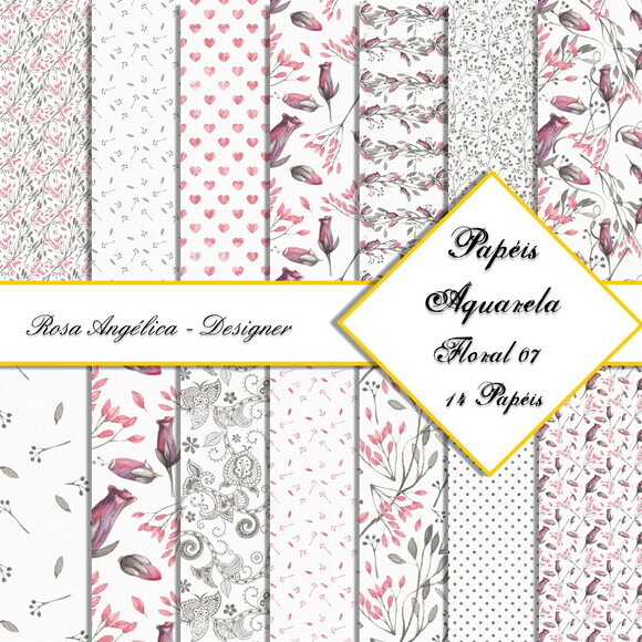 Kit Arquivo Digital Aquarela - Floral 07