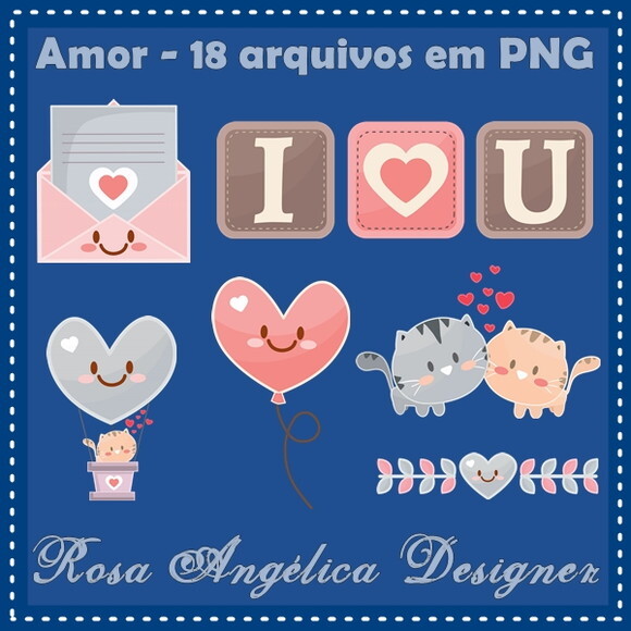 Kit Arquivo Digital em PNG Amor