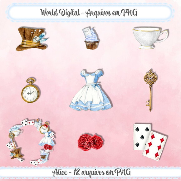 Kit Arquivo Digital em PNG Alice