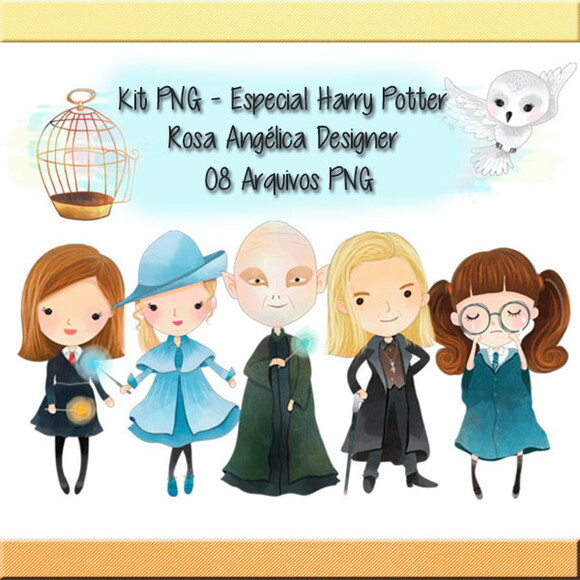 Kit Arquivo Digital em PNG Aquarela Cute Harry Potter