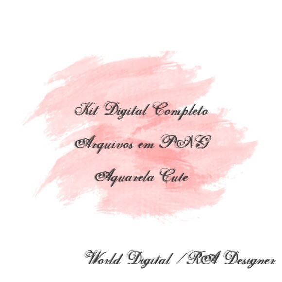 Kit Arquivo Digital em PNG Aquarela Cute Pré-História