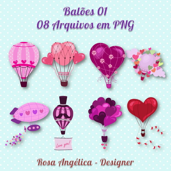 Kit Arquivo Digital em PNG Balões 01