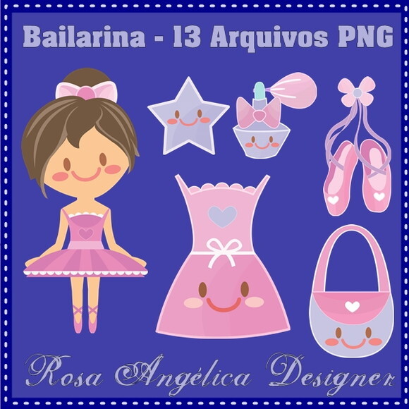 Kit Arquivo Digital em PNG Bailarina