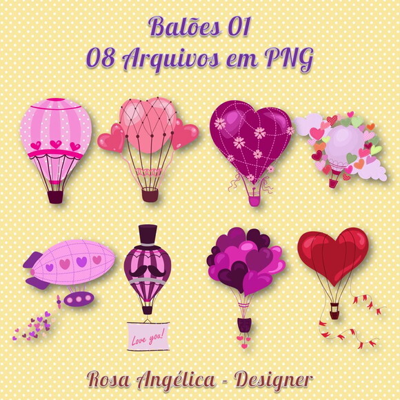 Kit Arquivo Digital em PNG Balões 01