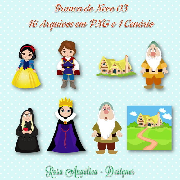 Kit Arquivo Digital em PNG Branca de Neve 3