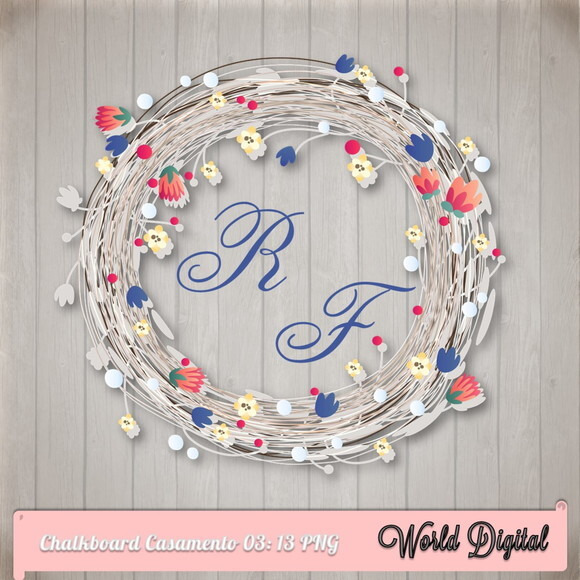 Kit Arquivo Digital em PNG Chalkboard Casamento 04