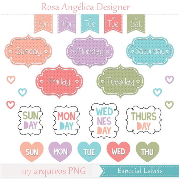 Kit Arquivo Digital em PNG Especial Labels 01 em Inglês