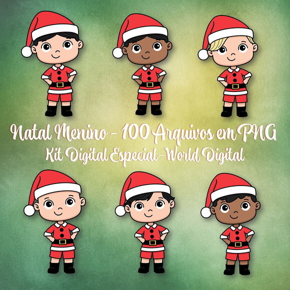 Kit Arquivo Digital em PNG Especial Natal Menino