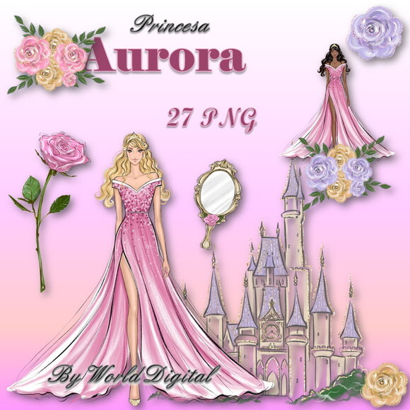 Kit Arquivo Digital em PNG Especial Princesa Aurora