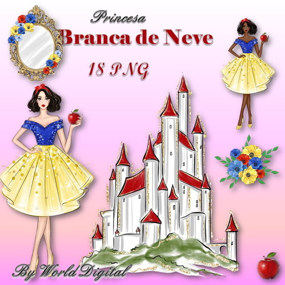 Kit Arquivo Digital em PNG Especial Princesa Branca de Neve