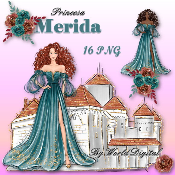 Kit Arquivo Digital em PNG Especial Princesa Merida