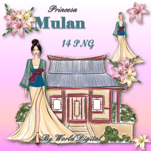 Kit Arquivo Digital em PNG Especial Princesa Mulan