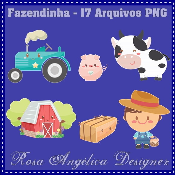 Kit Arquivo Digital em PNG Fazendinha