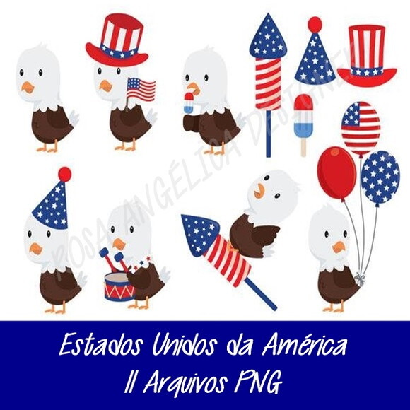 Kit Arquivo Digital em PNG Estados Unidos da América