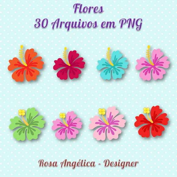 Kit Arquivo Digital em PNG Flores