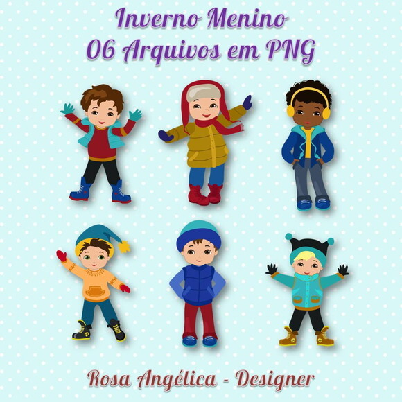 Kit Arquivo Digital em PNG Inverno Menino