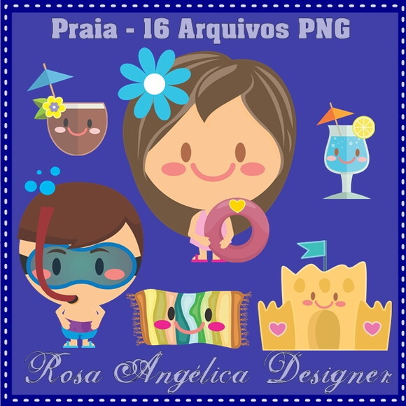 Kit Arquivo Digital em PNG Praia
