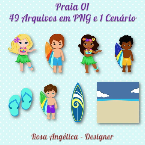 Kit Arquivo Digital em PNG Praia 01