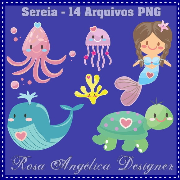 Kit Arquivo Digital em PNG Sereia