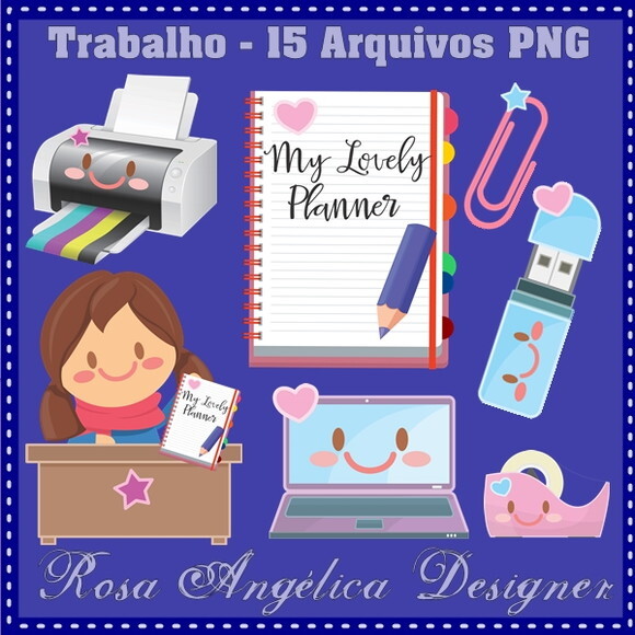 Kit Arquivo Digital em PNG Trabalho