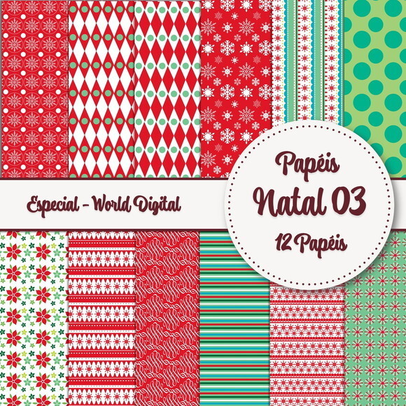 Kit Arquivo Papéis Digitais - Especial Natal 03