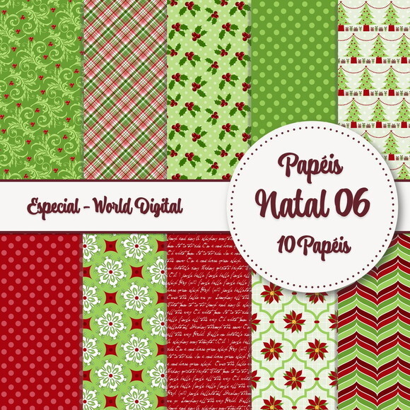 Kit Arquivo Papéis Digitais - Especial Natal 06