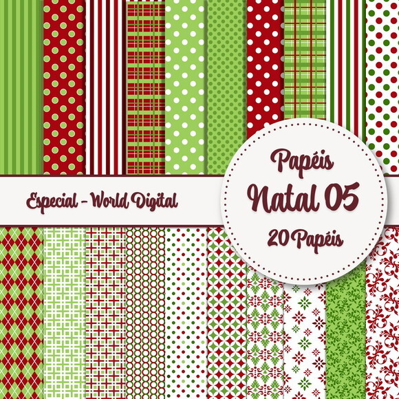 Kit Arquivo Papéis Digitais - Especial Natal 05